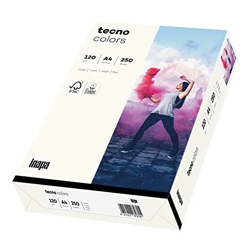 Inapa Kopierpapier tecno colors, 2100011356, A4, 120g/qm, naturweiß, 250 Blatt
