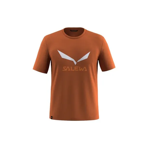 Salewa Solidlogo Dry T-Shirt - Funktionsshirt in Rot, Gr 48 - M - Atmungsaktives Funktionsshirt für Wandern und Alltag, farblich in Rot; bietet Stretch für optimale Bewegungsfreiheit und Komfort.