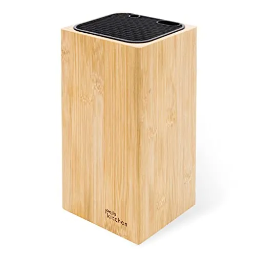 Joejis Universal Messerhalter ohne Messer mit extra Schlitzen für Schere & Wetzstab Bambus Messerblock ohne Messer Holz und leicht zu reinigen Universal Messerblock ohne Messer