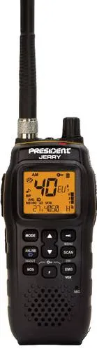 President Jerry 40100 CB-Handfunkgerät - Funkgeräte mit robustem Gehäuse und vielen Funktionen. Ideal für den Einsatz unterwegs: schaltbare EU Frequenzen, VOX Funktion und integrierte Taschenlampe.