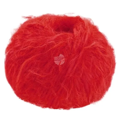 LANA GROSSA Basta| Garn im Fake Fur Look, locker verzwirnt, Franseneffekt& Merinofasern | Handstrickgarn, 50% Schurwolle & 50% Polyamid | 50g Wolle zum Stricken& Häkeln | 100m Garn FB 27