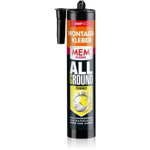 MEM Montagekleber Allground Turbo, für außen, 450g, Baukleber, extra stark und schnelltrocknend, weiß