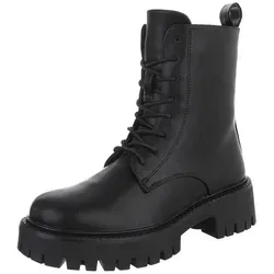 Ital-Design Damenstiefel mit robuster Sohle - Wanderschuhe für Wintertage, mit bequemem Blockabsatz und stylischem Design, ideal für kalte Tage.