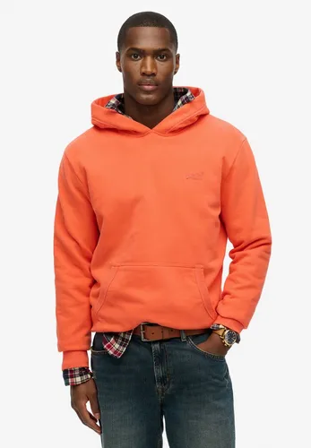 Superdry Herren Sweatshirt M2014168A mit Kapuze - Lässiger Baumwoll-Kapuzenpullover in korallenrot, mit leicht gebürstetem Futter für maximalen Komfort und ideal zum Kombinieren bei kühlerem Wetter.