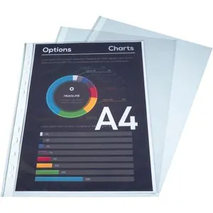 Exacompta Prospekthüllen 5211E, A4, genarbt, 0,04 mm, oben offen, 50 Stück