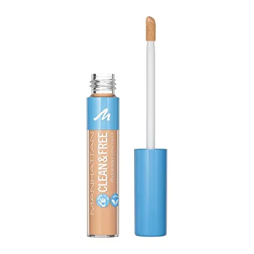 Manhattan Clean & Free Concealer Fb. 10 Fair, feuchtigkeitsspendender Flüssig-Concealer, vegan, 7 ml
