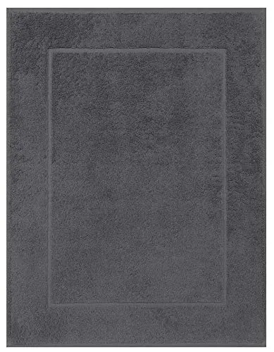 Betz Badvorleger Premium 50×70 cm – Badematte aus 100% Baumwolle (ca. 650 g/m²), saugstark & pflegeleicht, waschbar bis 60 °C, trocknergeeignet – beidseitig nutzbar Farbe anthrazit