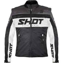 Shot Softshell Lite Motocross Jacke, schwarz-weiss, Größe 2XL - Motorradjacke aus winddichtem, wasserabweisendem Material mit ergonomischer Passform für optimale Beweglichkeit und Komfort.