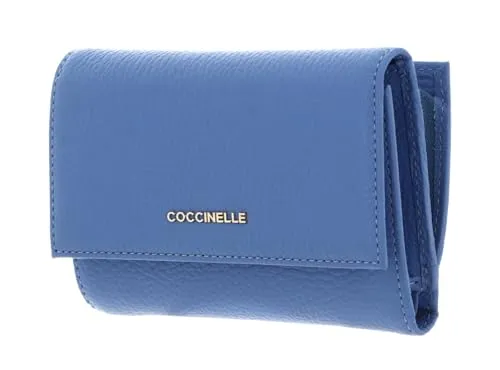 Coccinelle Metallic Soft Wallet Grainy Leather Azul von Coccinelle