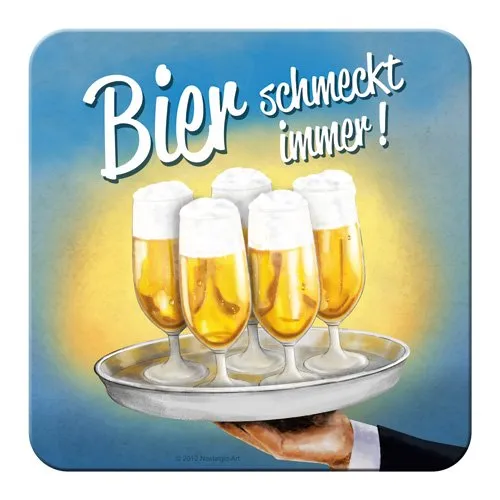 Nostalgic-Art 46132 Bier und Spirituosen schmeckt immer Tablett, Untersetzer