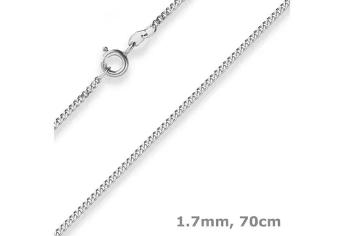 Schmuck Krone Panzerkette 1,7mm Panzerkette aus 925 Silber 70cm, Silber 925