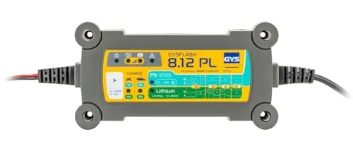 GYS GYSFLASH 8.12 PL Automatikladegerät für Kfz - Modernes Werkstattladegerät für 12V-Batterien mit 8 A. Intelligente Ladeprogramme garantieren optimale Leistung für verschiedene Akkutechnologien. Ideal für Autos und Wohnmobile.