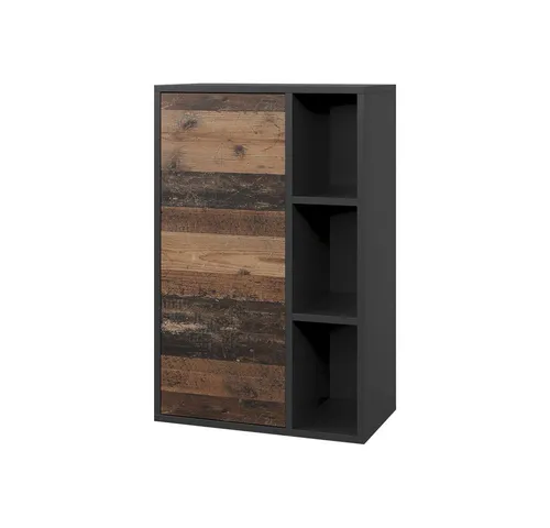 Vicco Bücherregal Berno, Schwarz/Oldstyle, 50.1 x 78.4 cm mit 3 offenen Fächern, 1-tlg.