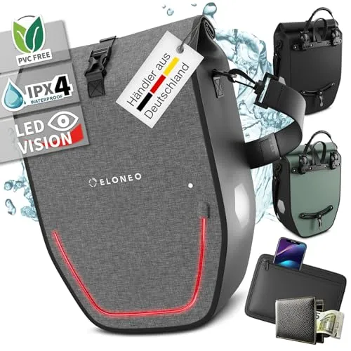 ELONEO Fahrradtaschen wasserdicht mit LED 20L