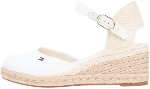Tommy Hilfiger MID WEDGE ESPAD CLOSED TOE Keilsandalette in beige von Tommy Hilfiger