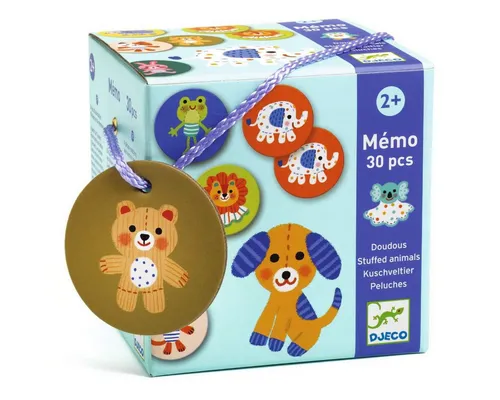DJECO Spiel Lernspiel Memo Kuscheltiere 30 Teile Gedächtnisspiel
