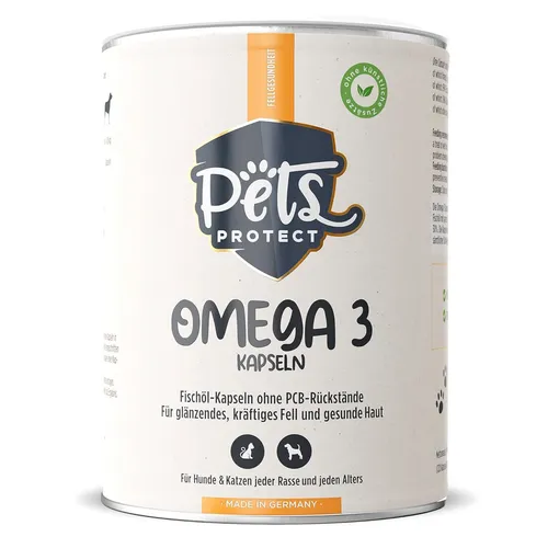 OMEGA 3 | 120 Fischöl Kapseln | 1.000 mg | Hunde & Katzen | Fettsäuren EPA & DHA