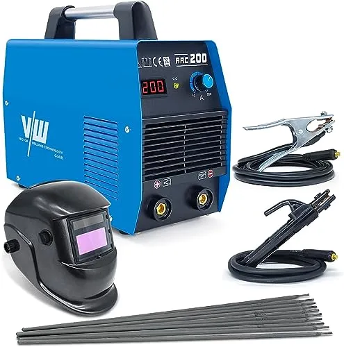 MMA Inverter Schweissgerät, Elektroden Schweißgerät 200A, Schweißgerät Elektro ARC200M Set 14-teilig, ARC Welder, VECTOR WELDING