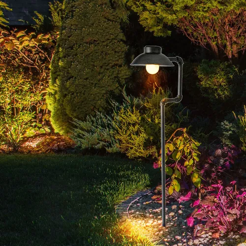 LED Solar Außen Lampe antik schwarz HARMS 507097 - Lampen für Außenbereiche, spritzwassergeschützt und mit integrierten Solarzellen für eine umweltfreundliche Beleuchtung ohne Stromanschluss.