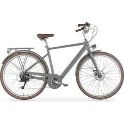 MBM Elektro-Citybike LA RUE 2.0 MAN, grau - Leicht & stylish - E-Bike mit vollintegriertem Akku im schmalen Rahmenrohr, ideal für die City und entspannte Fahrten auf dem Land.