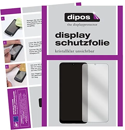 dipos I 2X Schutzfolie klar kompatibel mit Samsung Galaxy A22 5G Folie Displayschutzfolie (bewusst Kleiner als das Glas, da Dieses gewölbt ist)