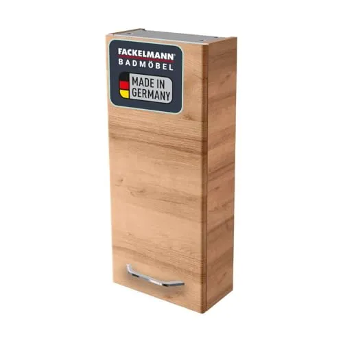 FACKELMANN Hängeschrank Milano - Hängeschrank fürs Bad, schmaler mit 30 cm Breite, ideal für kleine Bäder, mit Soft-Close und zwei Glaseinlegeböden für optimalen Stauraum.