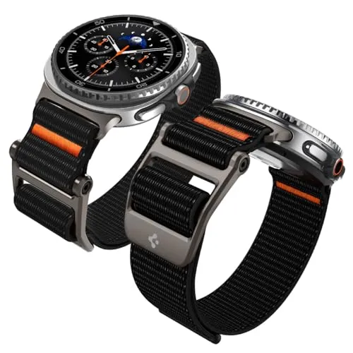Spigen Dura Pro Flex Armband Entwickelt für Samsung Galaxy Watch 8 44mm/40mm, 8 Classic 46mm (2025) - Schwarz