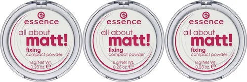 Essence Puder all about matt! fixing compact powder, 3-tlg., mit hoher Deckkraft