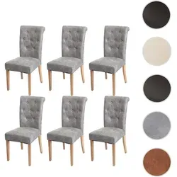 6er-Set Chesterfield Esszimmerstuhl - Elegante Stühle mit Nieten - Stühle - Hochwertige Chesterfield-Optik mit bequemer Polsterung und dekorativem Nietenbesatz, ideal für stilvolle Esszimmer und Wohnräume.