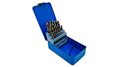 PeTools 25-tlg. Edelstahl-Bohrerset HSS-E Co5 - Bohrer Set für höchste Ansprüche, ideal für Edelstahl und Sonderlegierungen, mit Präzisionsschliff für hohe Rundlaufgenauigkeit, geliefert im robusten Koffer.