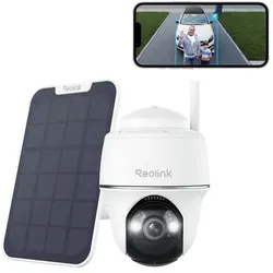 Reolink PTCam ProHD 4MP Überwachungskamera mit Solarpanel - Wetterfeste Außenüberwachungskamera mit 2K Super HD, kabellosem Solarbetrieb und smarter Personen-/Autoerkennung für maximale Sicherheit.