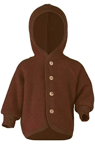Engel Baby Jacke mit Kapuze Wollfleece (Zimt, 62-68)