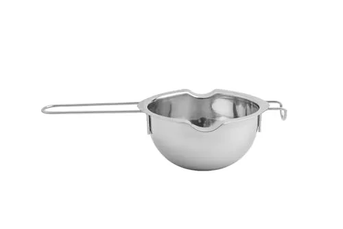 Sallys Schmelzschale aus hochwertigem, rostfreiem Edelstahl, lange Bügelgriffe, für kleine & große Töpfe - Wasserbad, für Schokolade (400 ml (11 cm x 6 cm, Gesamtlänge 25 cm))