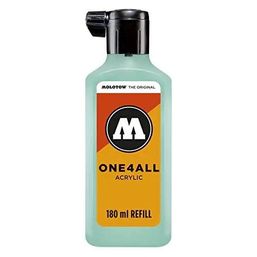 Molotow ONE4ALL Refill Acryl, Farbe 020 lago blau pastell 180 ml, Nachfülltinte für Permanentmarker