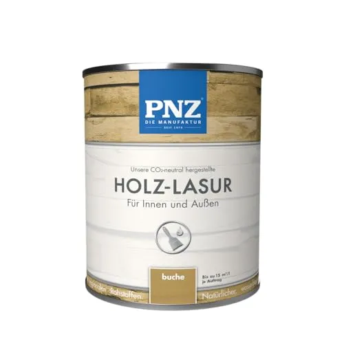 PNZ Holzlasur für Innen und Außen | lösemitttelfreie Farblasur | Nachhaltig hergestellt mit regionalen Rohstoffen | für alle Hölzer, auch Bienenhäuser, Gebinde:0.25L, Farbe:buche