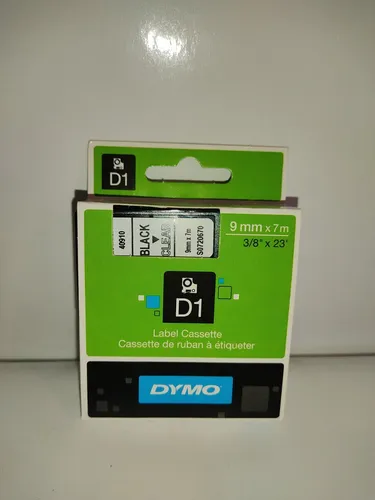 DYMO D1-Etikettenband schwarz auf transparent 9 mm x 7 m von DYMO