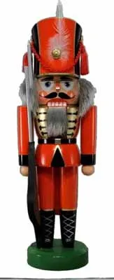 Rudolphs Schatzkiste Nussknacker Soldat rot BxHxT 12x38x11,5cm NEU Weihnachten Seiffen Nutcracker Nüsse Erzgebirge Winter Dekoration Holzkunst Holz Weihnachtsmann Christmas Walnuss