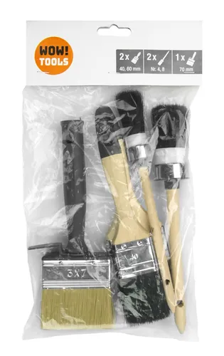 Lackierpinsel-Set 5-teilig Flachpinsel Ringpinsel Flächenstreicher Lackpinsel