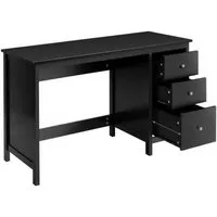 Produktbild Costway Schreibtisch mit 3 Schubladen, Schwarz, 120 x 50 x 75 cm