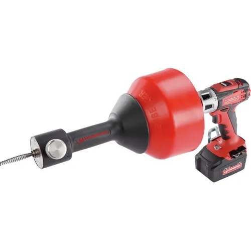 ROTHENBERGER ROSPIMATIC CL Rohrreinigungs Grundgerät - Rohrreinigungswellen mit 8mm Spiraldurchmesser, universell einsetzbar mit Akkuschrauber, zeitsparend durch Vor- und Rücklaufwechsel ohne Umstellung.