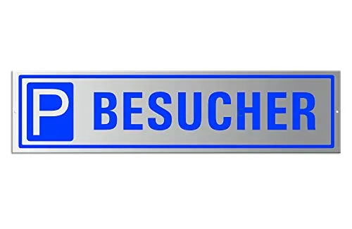 Parkplatzschild BESUCHER für die Wandmontage 2-fach gelocht 400x100x1 mm Nr.35402-EB