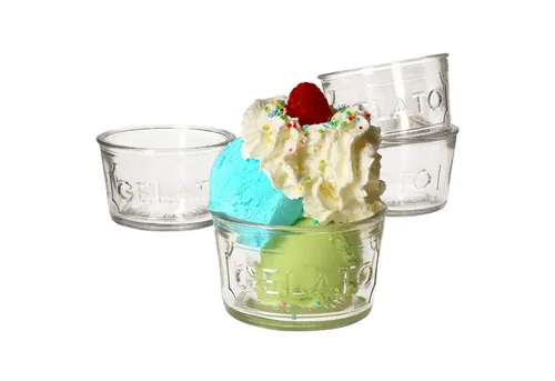 MamboCat Eisschale 4er Set Gelato Eisbecher Glas 150ml, Glas