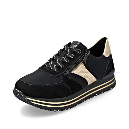 Remonte Sneaker schwarz 40 EU - Stylische Sneaker in Größe 40 mit praktischem Reißverschluss, ideal für Alltag und Freizeit, dank wechselfußbett und bequemer Passform.