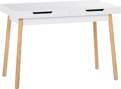 CLP Schreibtische Porto V2 - Moderner Bürotisch mit 2 Schubladen - Kinderschreibtische mit stabiler, pflegeleichter MDF-Platte und Eichenholzbeinen. Ideal für Homeoffice oder Büro, bietet viel Stauraum und schützt empfindliche Böden.