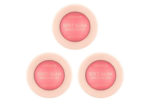 Catrice Rouge Soft Glam Baked Blush, 3-tlg., Eleganter Beerenton mit sanftem Schimmer für einen strahlenden Look
