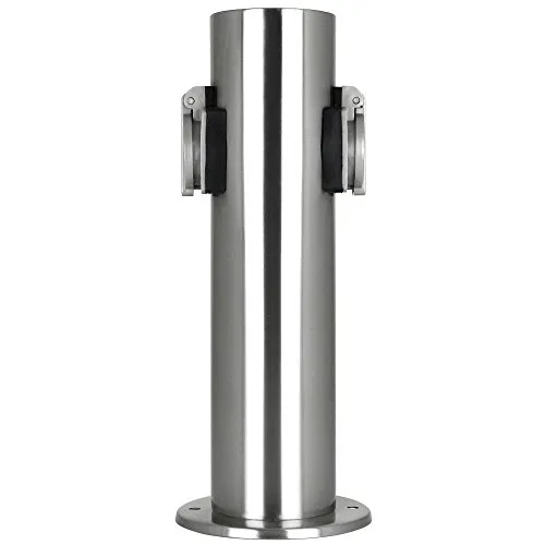 Grafner Edelstahl Design Gartensteckdose mit 2 Steckdosen, IP44 - Die elegante Gartensteckdose versorgt Ihren Außenbereich zuverlässig mit Strom. Wetterfest und modern im Design, perfekt für Beleuchtung und Gartenpflege. Einfache Installation und langlebige Materialien garantieren Freude im Garten.