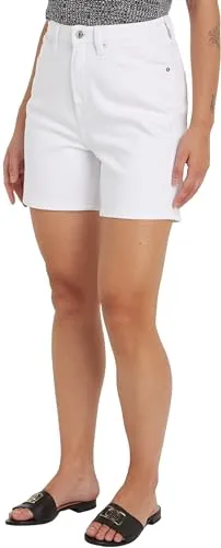 Tommy Hilfiger DNM STRAIGHT SHORT HW WHITE - Stretchhosen in Optic White, aus elastischem Denim für hohen Tragekomfort und einen trendigen High Waist Schnitt.