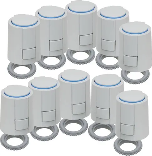 Stellantrieb Fußbodenheizung 24 V AC NC Alpha 5 - 10 Stück mit VA10 Ventilanpassung - Klima- & Heizgeräte Zubehör, energieeffiziente Einzelraumregelung mit innovativer Ventilanpassung für 99 % aller Heizkreisverteiler