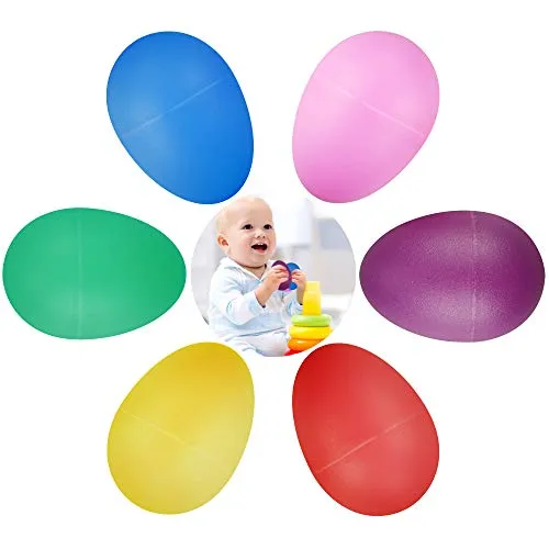 Stück Eier Maracas Eier Shaker Set Rasseleier Rhythmus aus Kunststoff für Baby Kleinkinder Osterpartygeschenke Musikinstrument Egg Shaker 6 Farbe 24