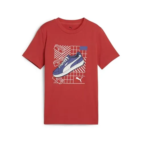 PUMA Jungen Graphics Tee IV B T-Shirts, Red Fire, 128